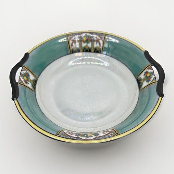 Vintage Noritake Morimura Hand Painted Made In Japan Handled Bowl 9.75” Round - Picture 1 of 9